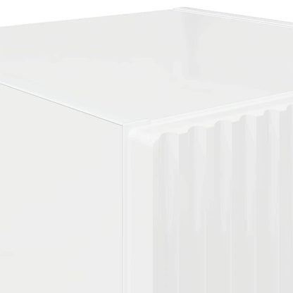 Tv Wall Cabinet 2 Pcs Lesklá Bílá Kompozitní Dřevo