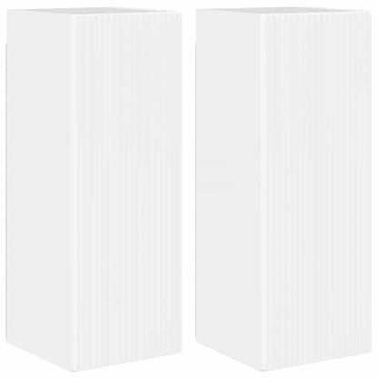 Tv Wall Cabinet 2 Pcs Lesklá Bílá Kompozitní Dřevo