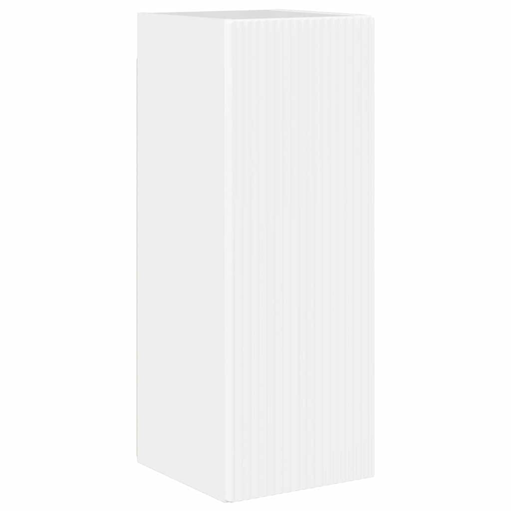 Tv Wall Cabinet 2 Pcs Lesklá Bílá Kompozitní Dřevo