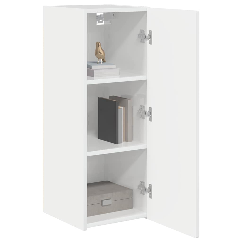 Tv Wall Cabinet 2 Pcs Lesklá Bílá Kompozitní Dřevo