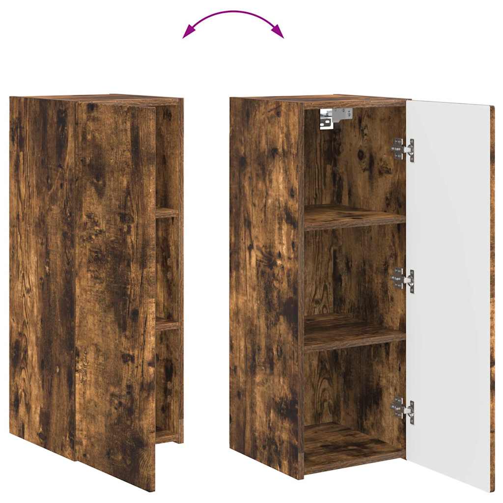 Tv Wall Cabinet 30 X 31 X 80 Cm Kouřový Dub Kompozitní Dřevo