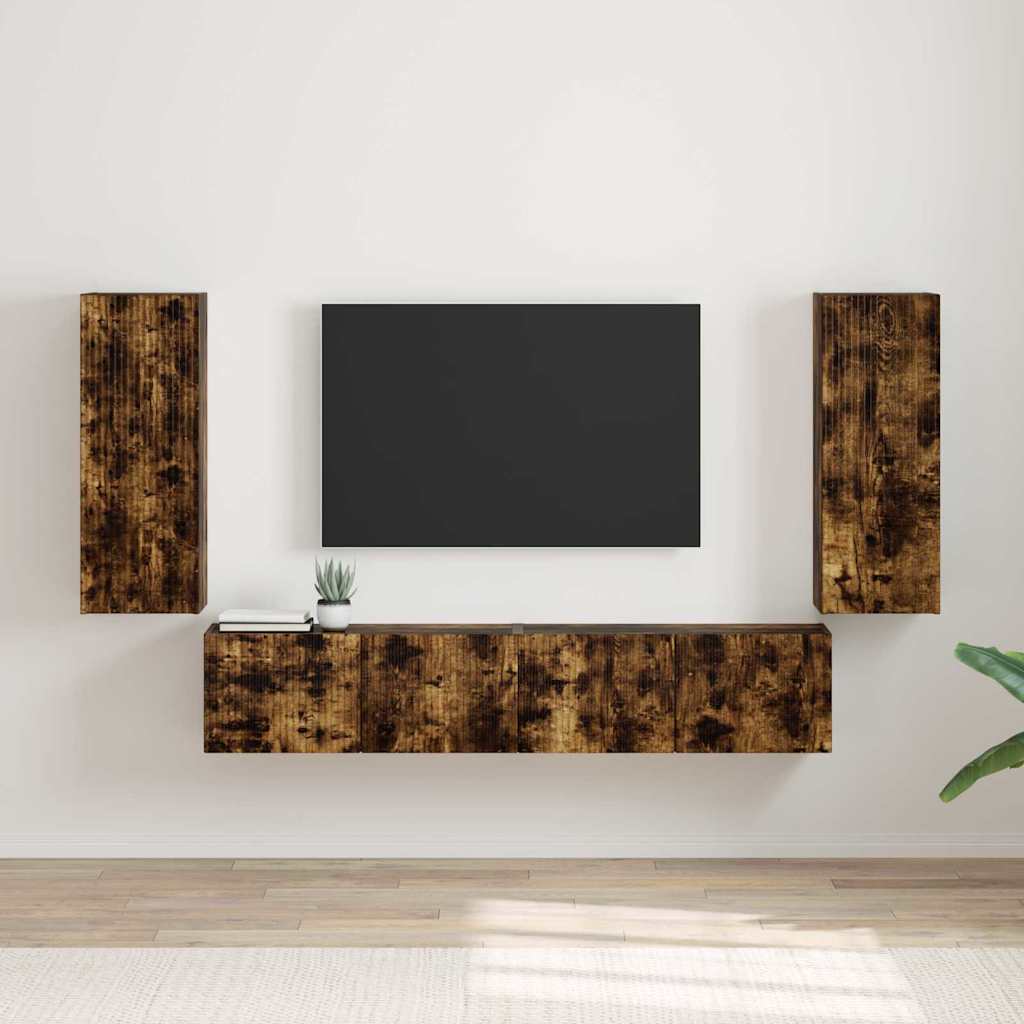 Tv Wall Cabinet 2 Pcs Kouřový Dub Kompozitní Dřevo