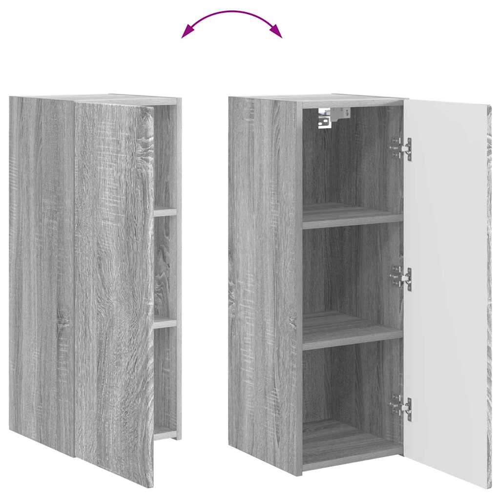 Tv Wall Cabinet 30 X 31 X 80 Cm Šedá Sonoma Kompozitní Dřevo