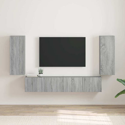 Tv Wall Cabinet 2 Pcs Šedá Sonoma Kompozitní Dřevo