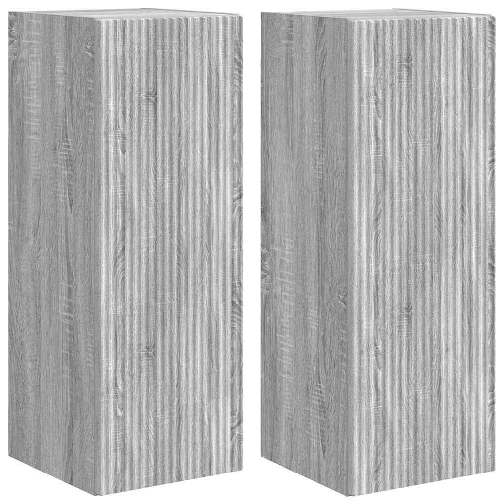 Tv Wall Cabinet 2 Pcs Šedá Sonoma Kompozitní Dřevo