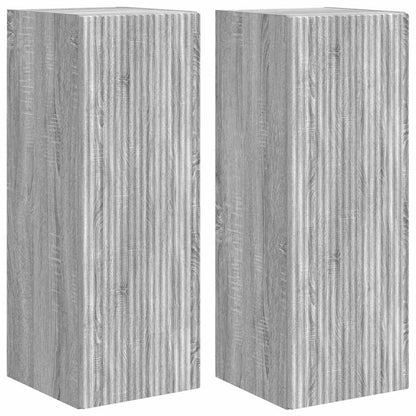 Tv Wall Cabinet 2 Pcs Šedá Sonoma Kompozitní Dřevo