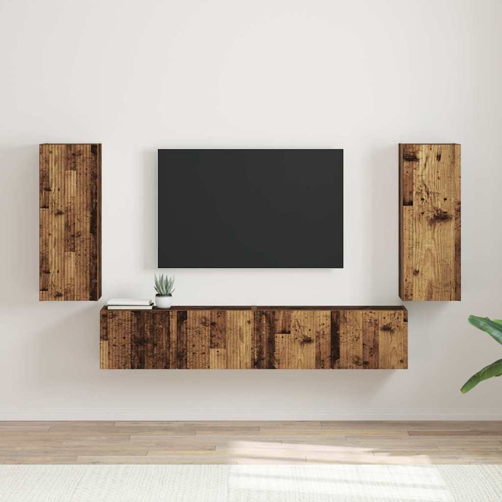 Tv Wall Cabinet 2 Pcs Staré Dřevo Kompozitní Dřevo