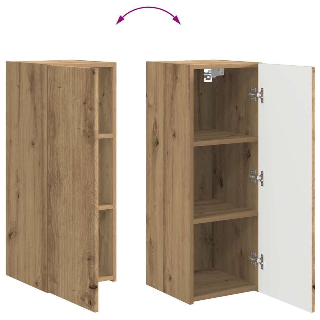 Tv Wall Cabinet 30 X 31 X 80 Cm Umělecký Dub Kompozitní Dřevo