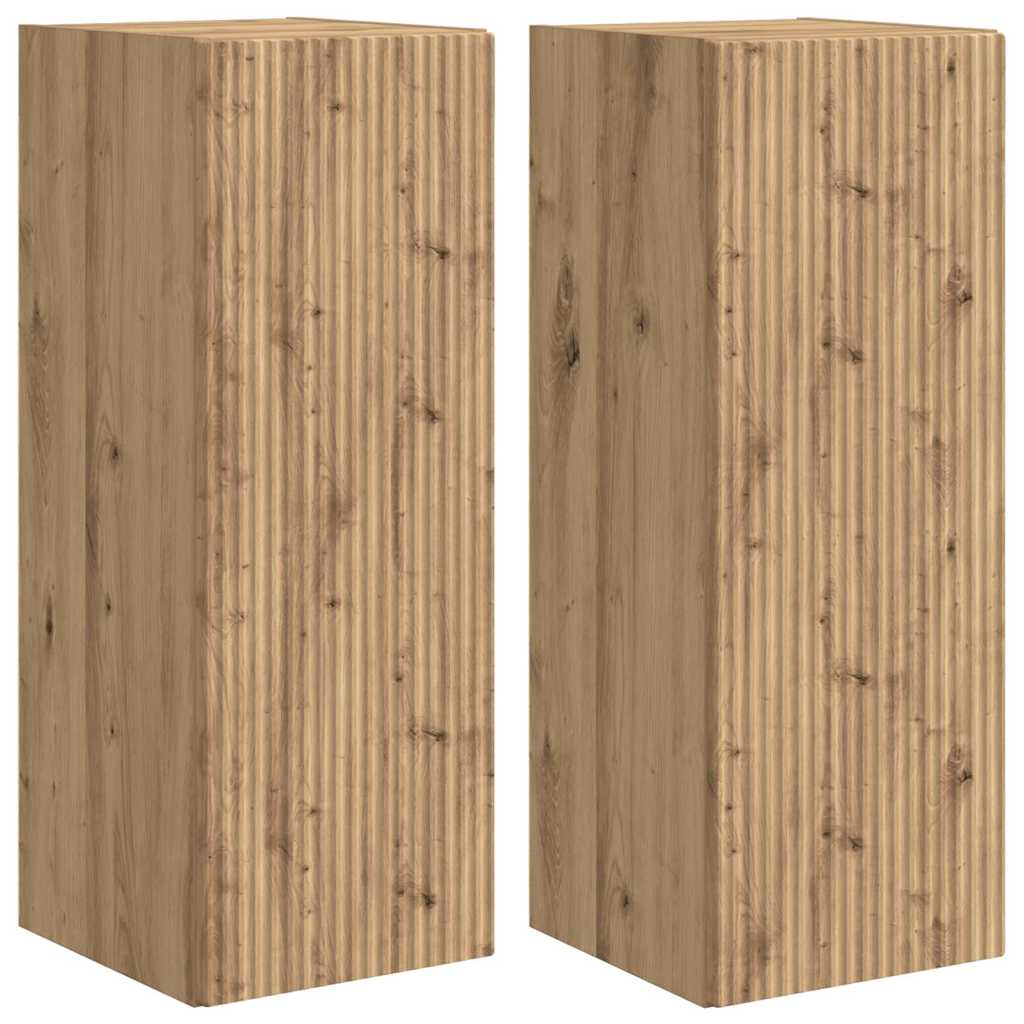 Tv Wall Cabinet 2 Pcs Umělecký Dub Kompozitní Dřevo