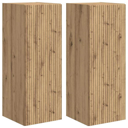 Tv Wall Cabinet 2 Pcs Umělecký Dub Kompozitní Dřevo