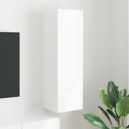 Tv Wall Cabinet 30 X 31 X 100 Cm Bílá Kompozitní Dřevo