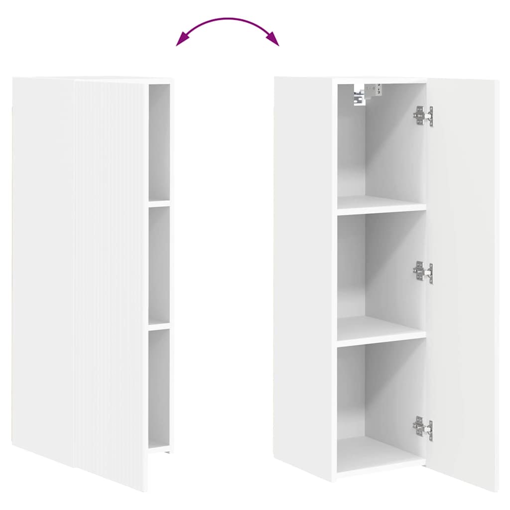 Tv Wall Cabinet 30 X 31 X 100 Cm Bílá Kompozitní Dřevo