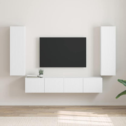 Tv Wall Cabinet 2 Pcs Bílá Kompozitní Dřevo