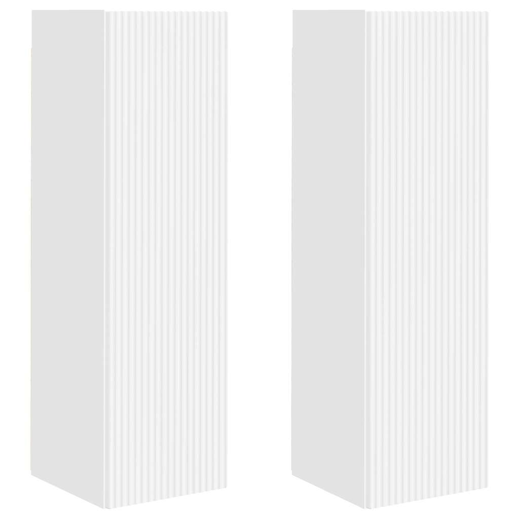 Tv Wall Cabinet 2 Pcs Bílá Kompozitní Dřevo