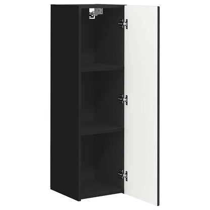Tv Wall Cabinet 2 Pcs Černá Kompozitní Dřevo