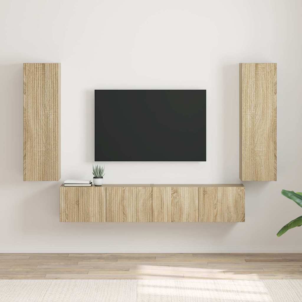 Tv Wall Cabinet 2 Pcs Sonoma Kompozitní Dřevo