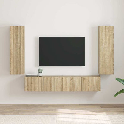 Tv Wall Cabinet 2 Pcs Sonoma Kompozitní Dřevo