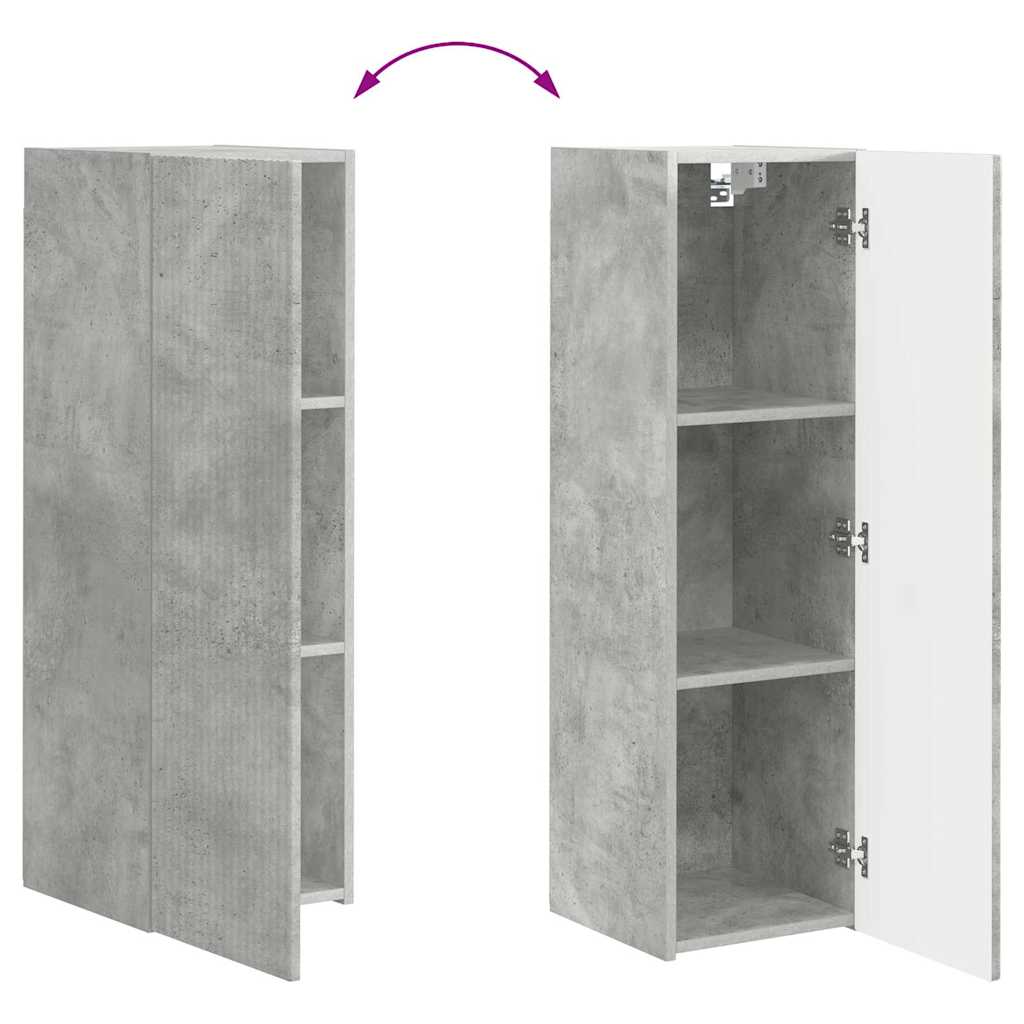 Tv Wall Cabinet 30 X 31 X 100 Cm Beton Kompozitní Dřevo