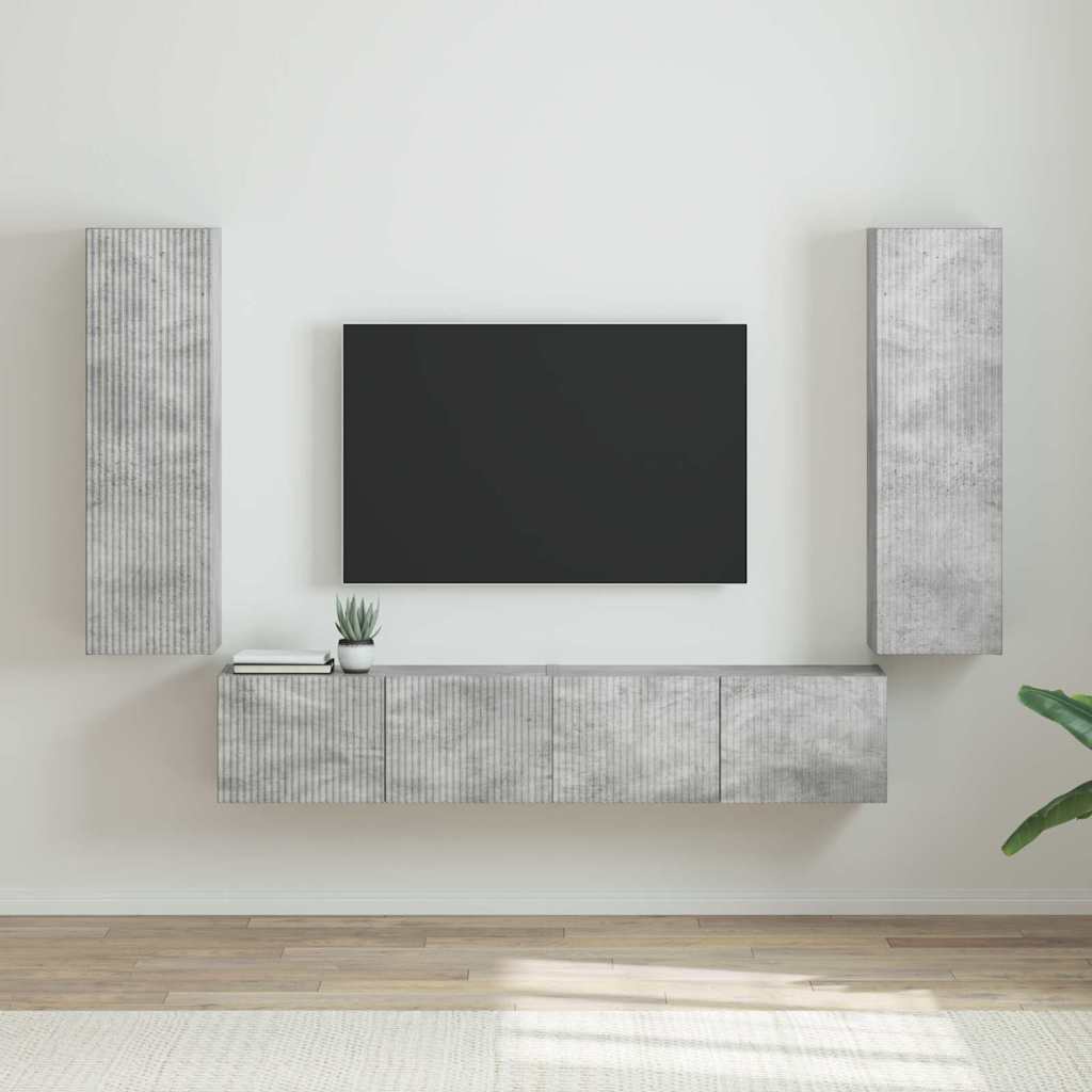Tv Wall Cabinet 2 Pcs Beton Kompozitní Dřevo