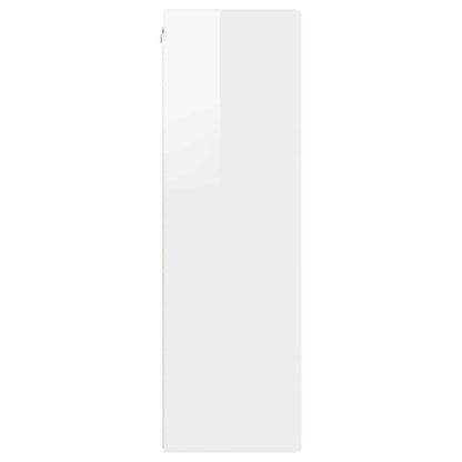 Tv Wall Cabinet 30 X 31 X 100 Cm Lesklá Bílá Kompozitní Dřevo