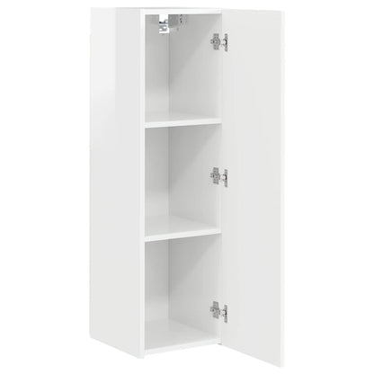 Tv Wall Cabinet 2 Pcs Lesklá Bílá Kompozitní Dřevo