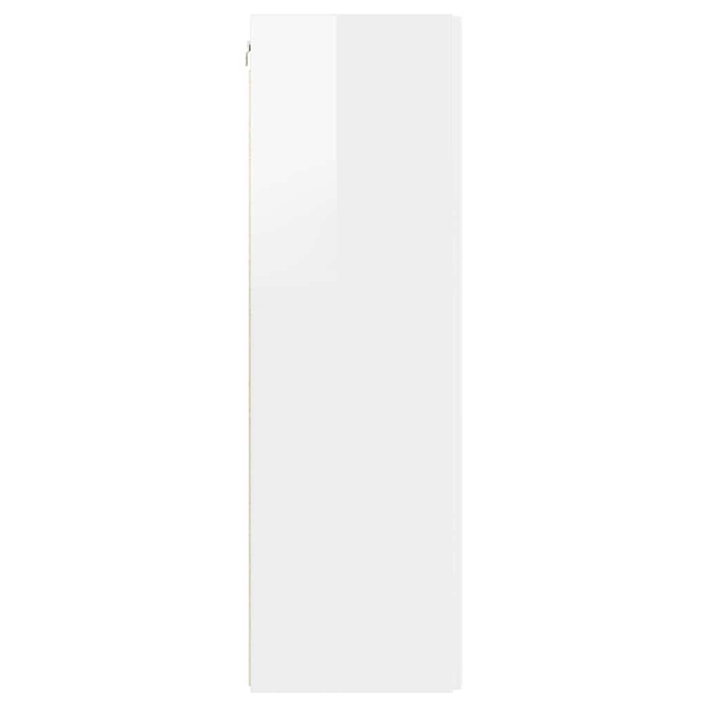 Tv Wall Cabinet 2 Pcs Lesklá Bílá Kompozitní Dřevo