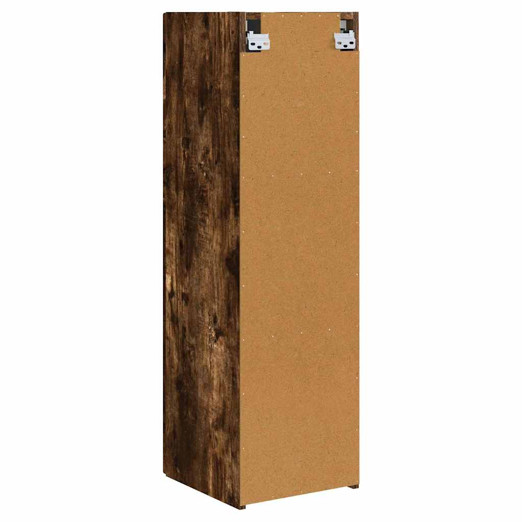 Tv Wall Cabinet 30 X 31 X 100 Cm Kouřový Dub Kompozitní Dřevo