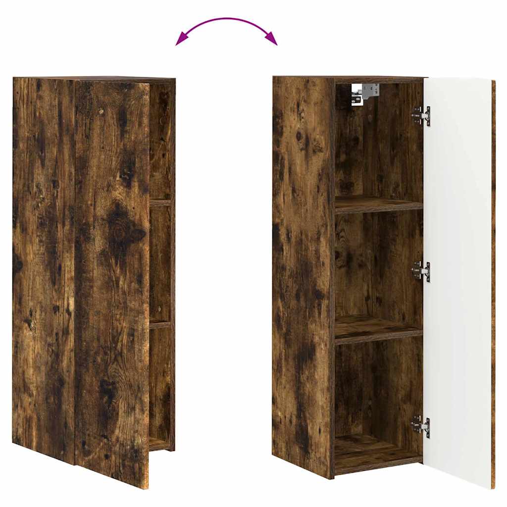 Tv Wall Cabinet 30 X 31 X 100 Cm Kouřový Dub Kompozitní Dřevo