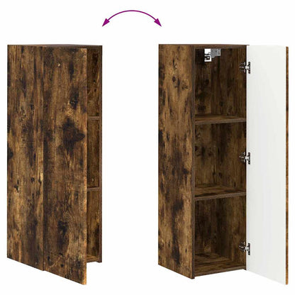 Tv Wall Cabinet 30 X 31 X 100 Cm Kouřový Dub Kompozitní Dřevo