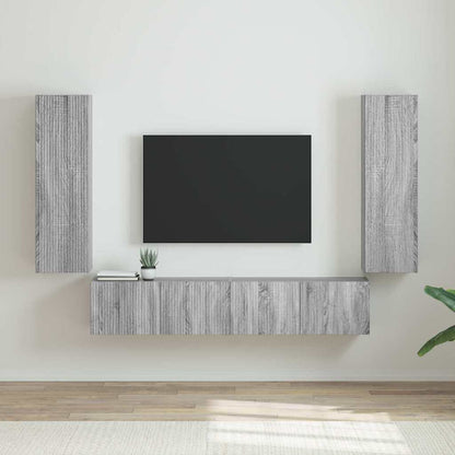 Tv Wall Cabinet 2 Pcs Šedá Sonoma Kompozitní Dřevo