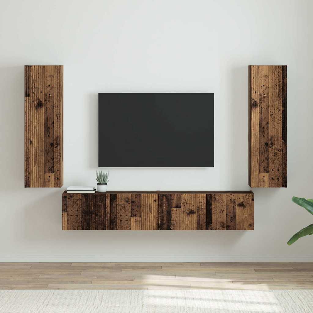 Tv Wall Cabinet 2 Pcs Staré Dřevo Kompozitní Dřevo