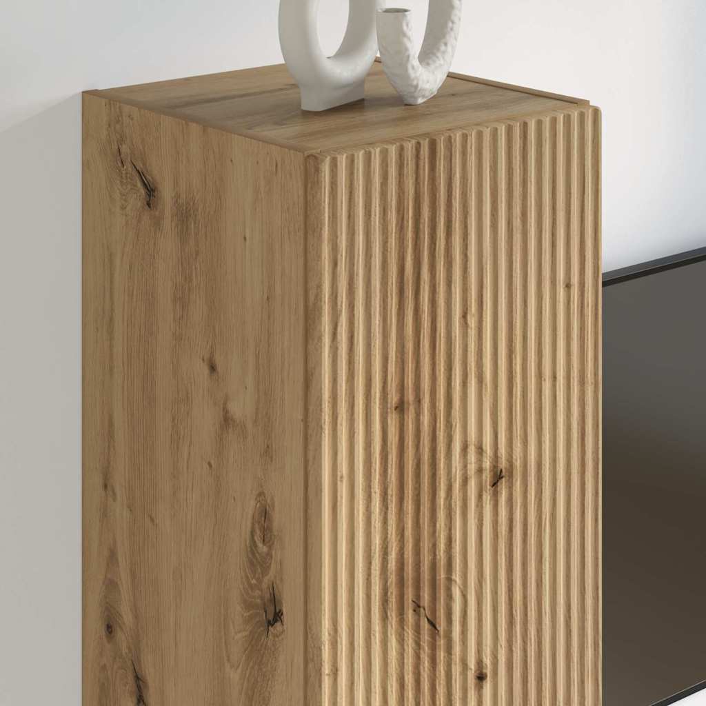 Tv Wall Cabinet 30 X 31 X 100 Cm Umělecký Dub Kompozitní Dřevo
