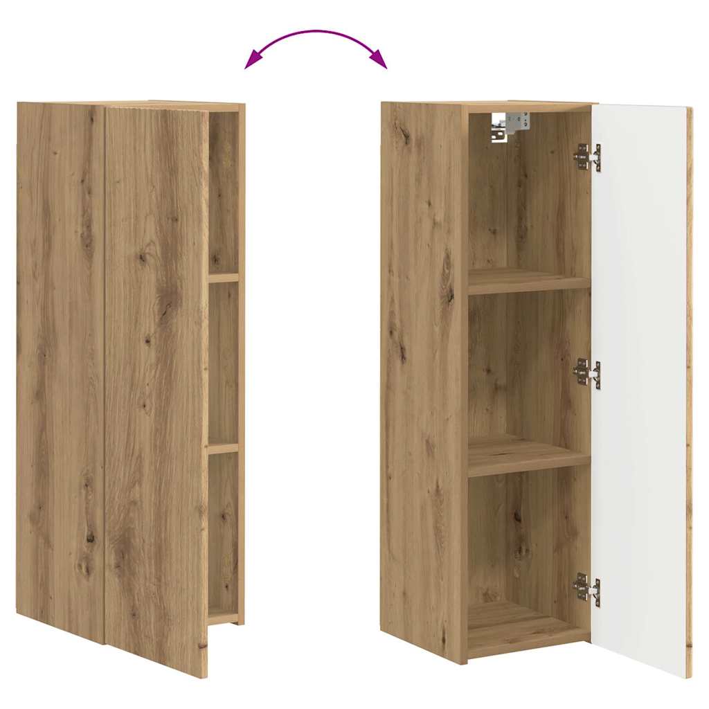 Tv Wall Cabinet 30 X 31 X 100 Cm Umělecký Dub Kompozitní Dřevo