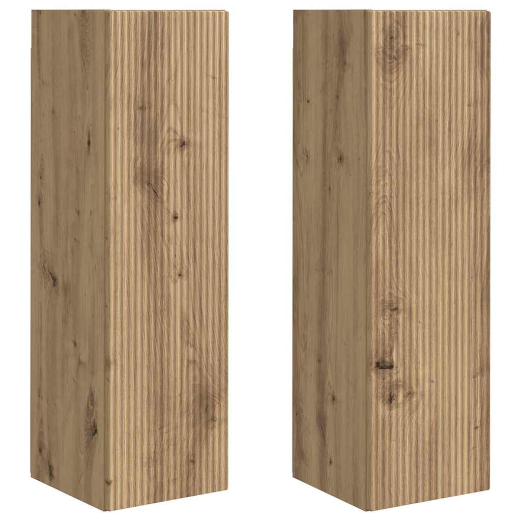 Tv Wall Cabinet 2 Pcs Umělecký Dub Kompozitní Dřevo