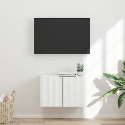 Tv Wall Cabinet 59,5 X 31 X 40 Cm Bílá Kompozitní Dřevo