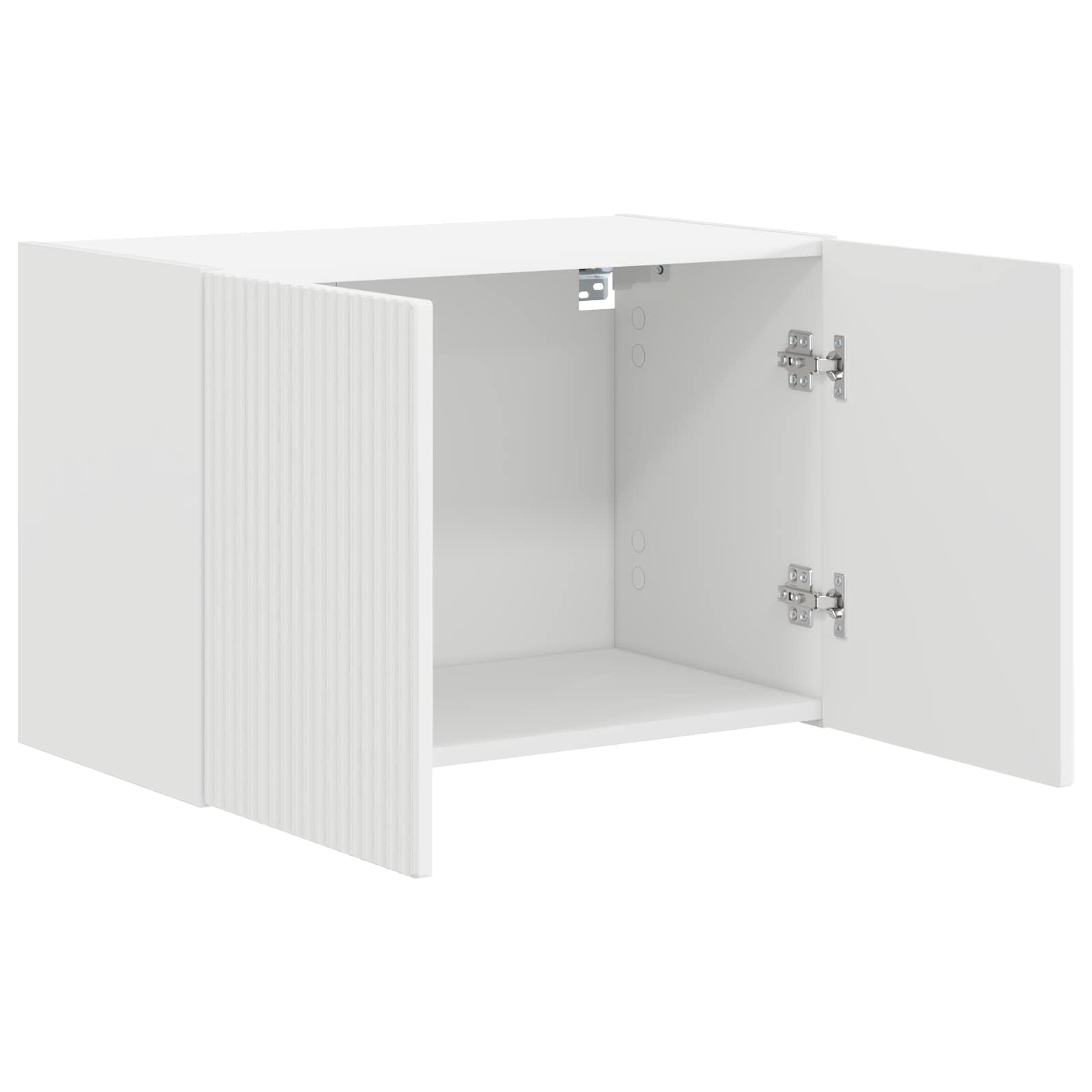 Tv Wall Cabinet 59,5 X 31 X 40 Cm Bílá Kompozitní Dřevo