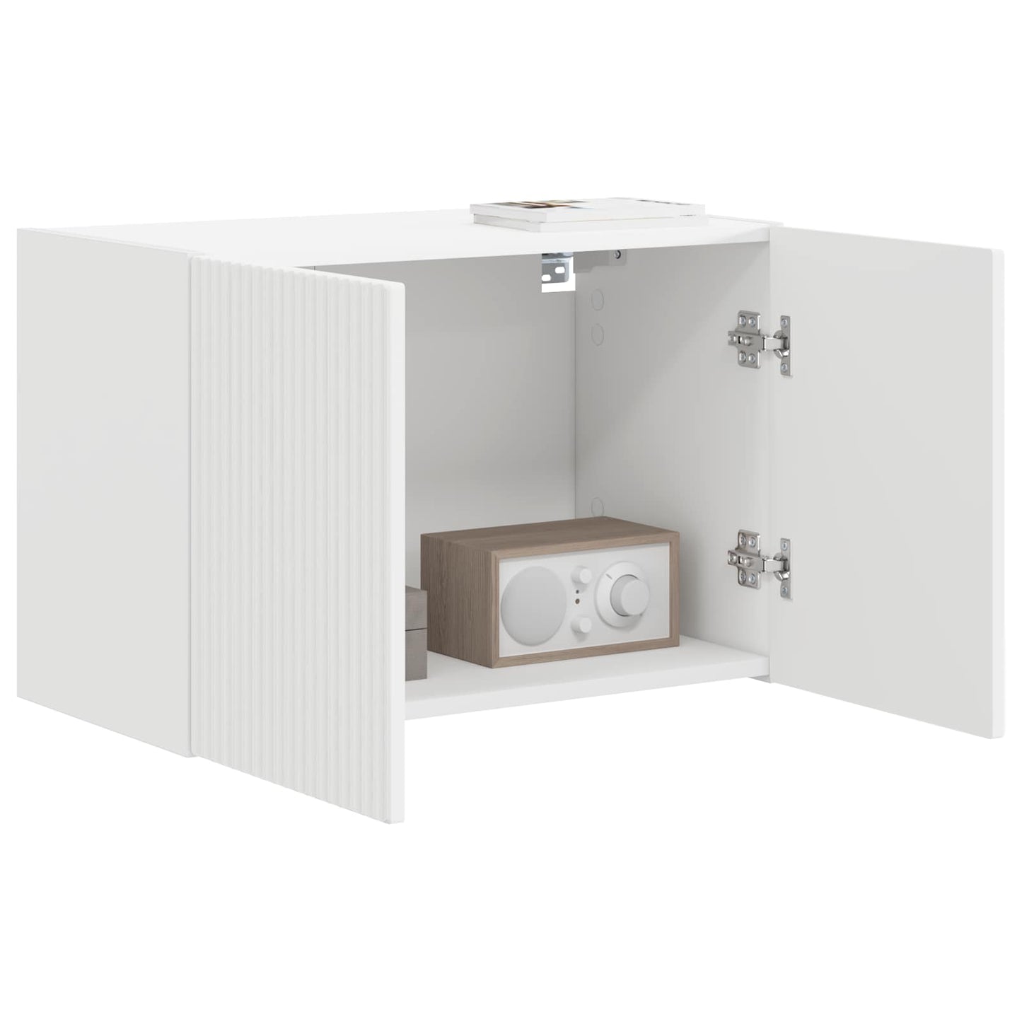 Tv Wall Cabinet 59,5 X 31 X 40 Cm Bílá Kompozitní Dřevo