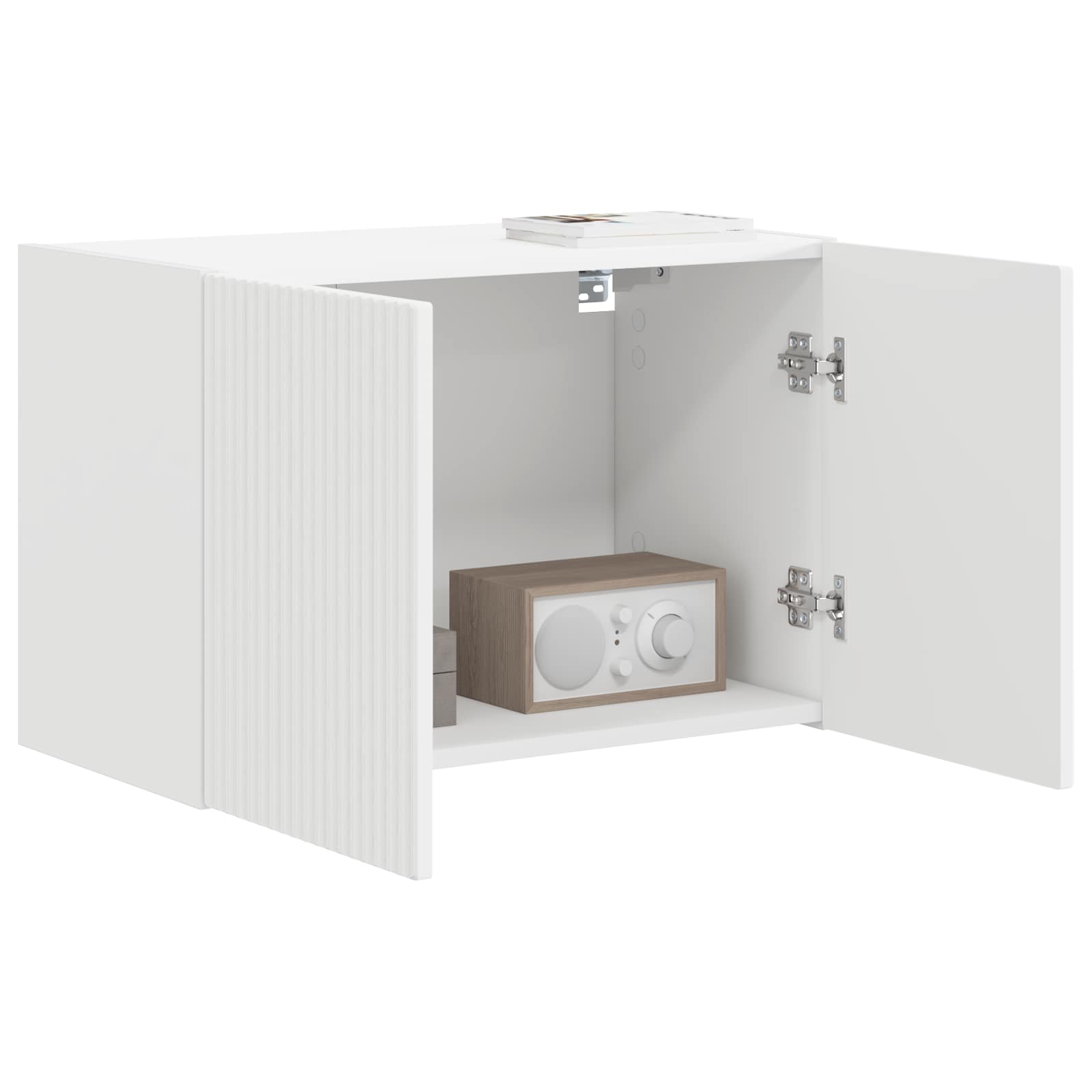 Tv Wall Cabinet 59,5 X 31 X 40 Cm Bílá Kompozitní Dřevo