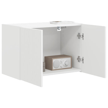 Tv Wall Cabinet 59,5 X 31 X 40 Cm Bílá Kompozitní Dřevo