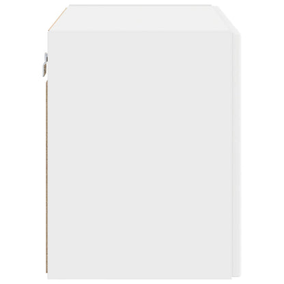 Tv Wall Cabinet 59,5 X 31 X 40 Cm Bílá Kompozitní Dřevo