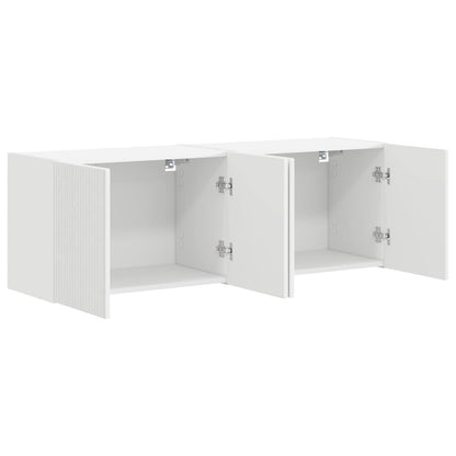 Tv Wall Cabinet 2 Pcs Bílá Kompozitní Dřevo