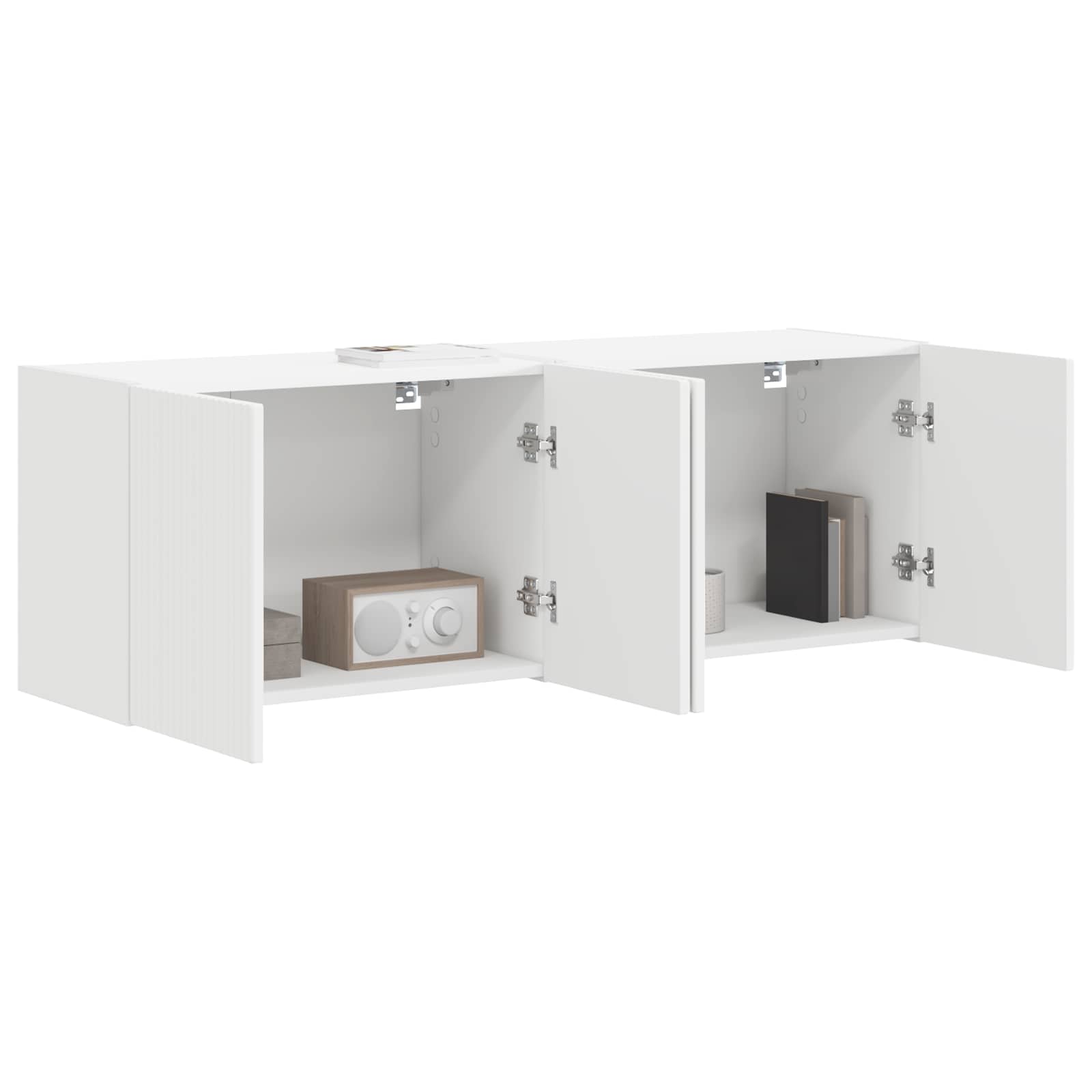 Tv Wall Cabinet 2 Pcs Bílá Kompozitní Dřevo