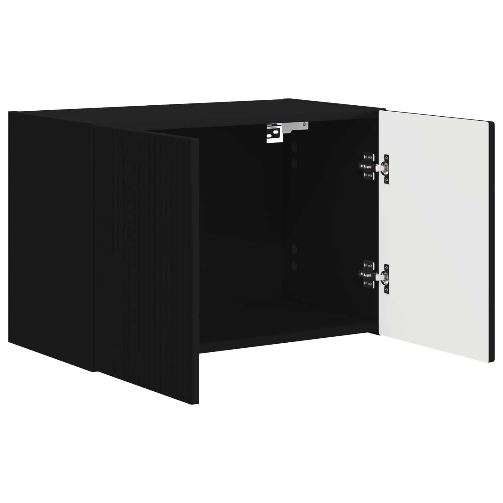 Tv Wall Cabinet 59,5 X 31 X 40 Cm Černá Kompozitní Dřevo
