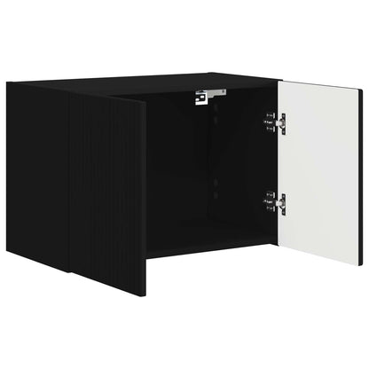 Tv Wall Cabinet 59,5 X 31 X 40 Cm Černá Kompozitní Dřevo