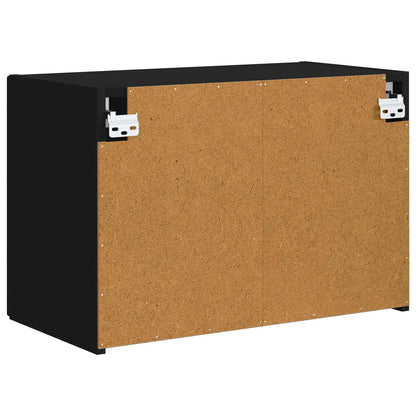 Tv Wall Cabinet 59,5 X 31 X 40 Cm Černá Kompozitní Dřevo