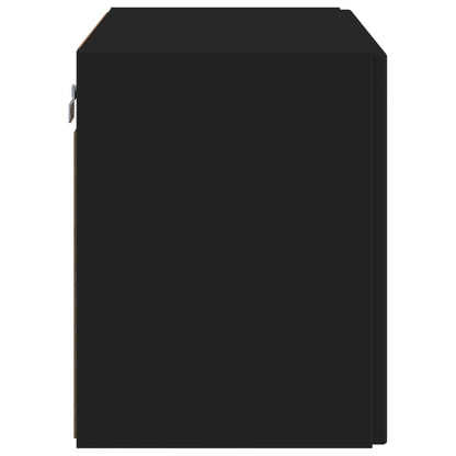 Tv Wall Cabinet 59,5 X 31 X 40 Cm Černá Kompozitní Dřevo