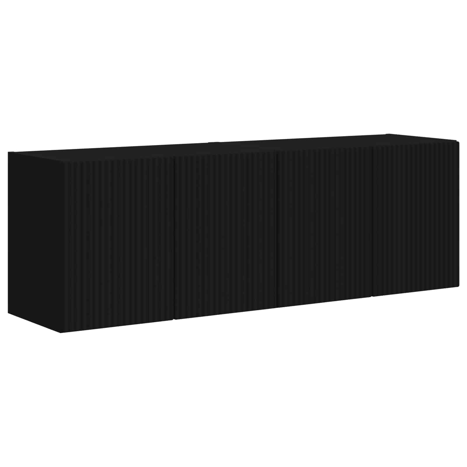 Tv Wall Cabinet 2 Pcs Černá Kompozitní Dřevo
