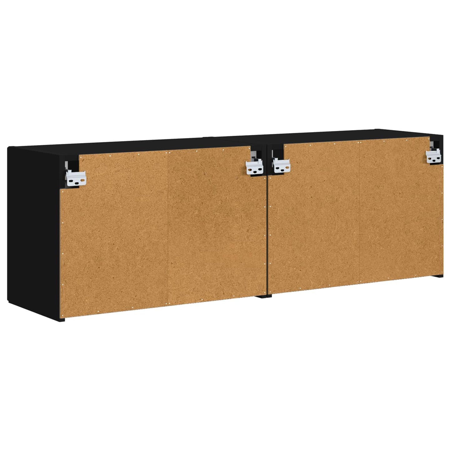 Tv Wall Cabinet 2 Pcs Černá Kompozitní Dřevo
