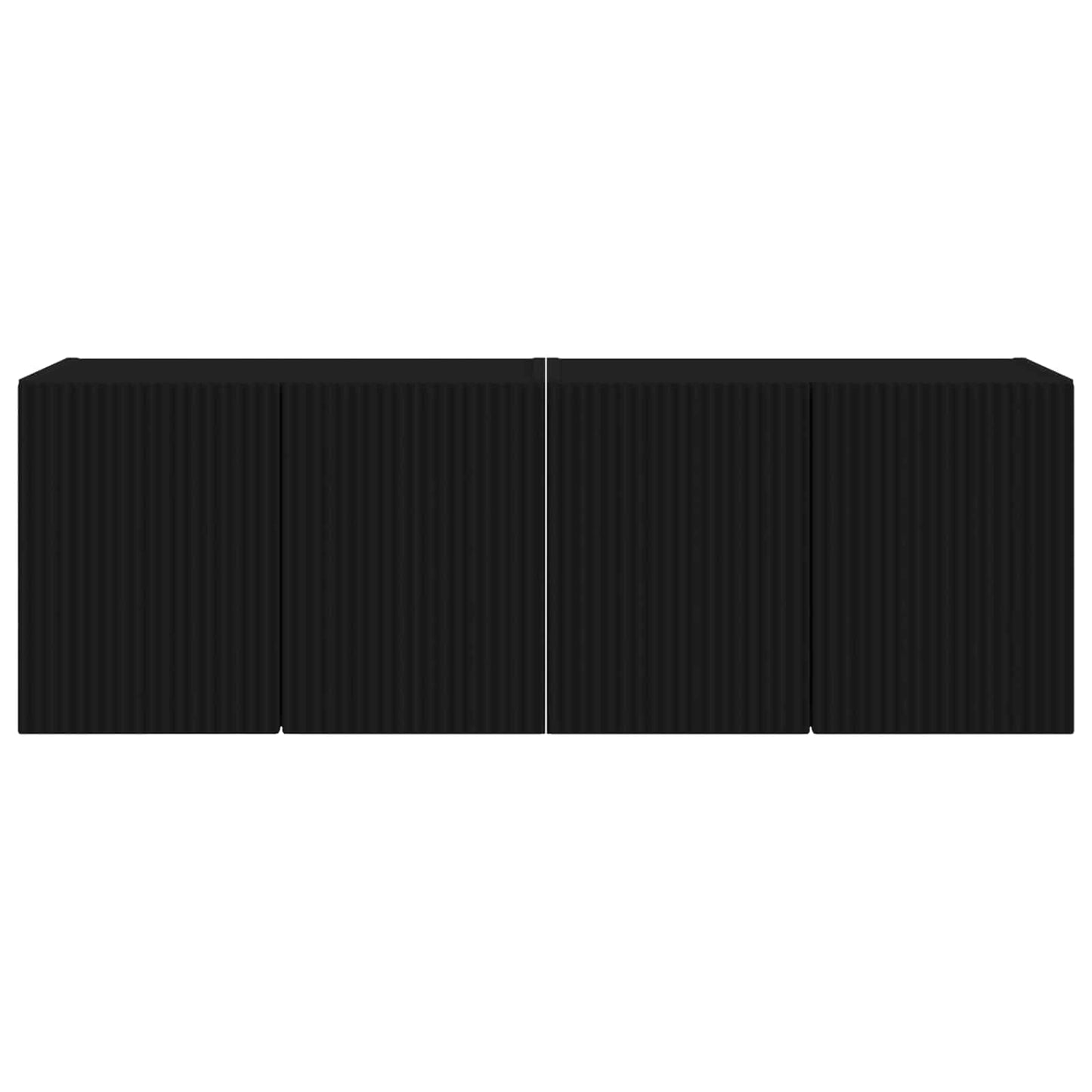 Tv Wall Cabinet 2 Pcs Černá Kompozitní Dřevo