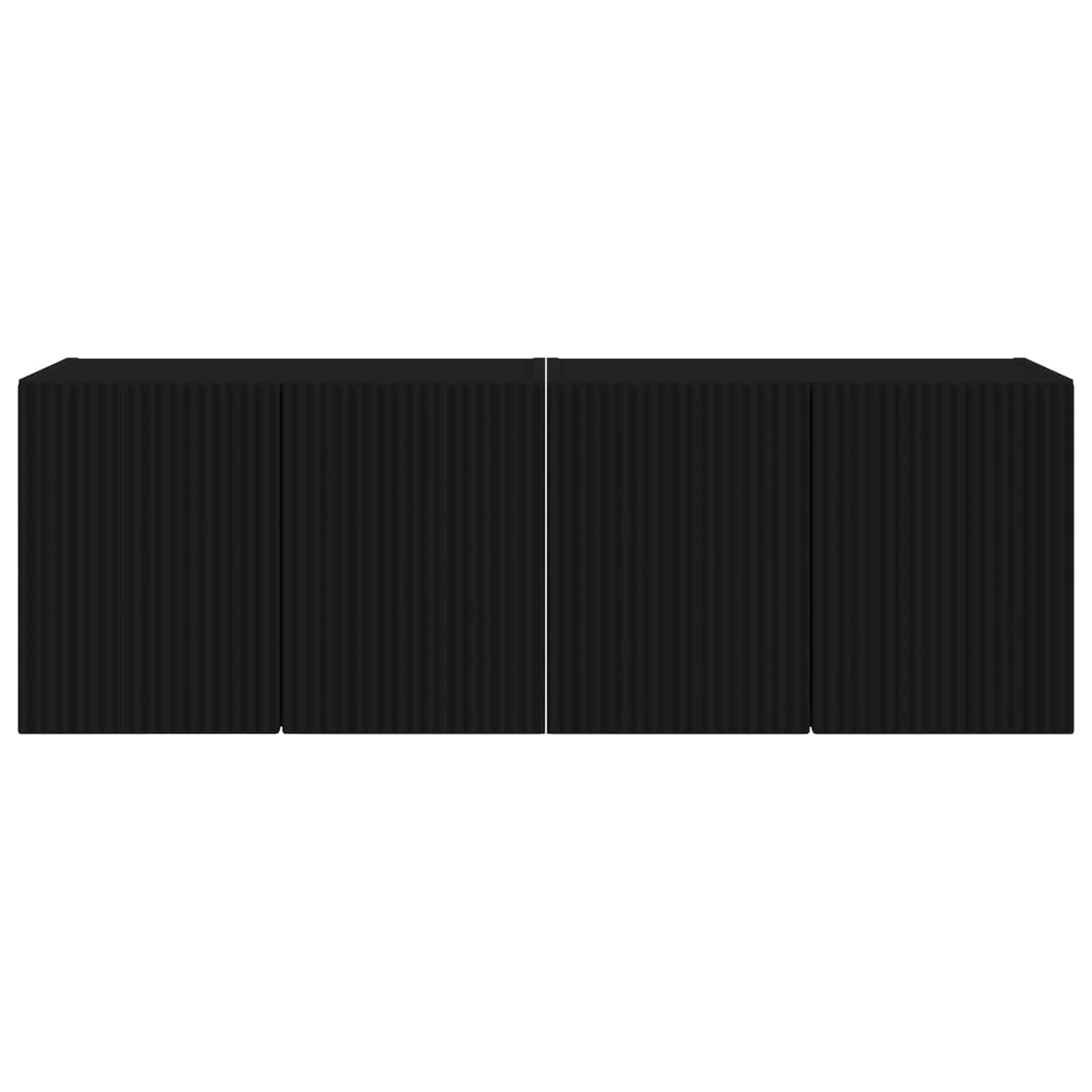 Tv Wall Cabinet 2 Pcs Černá Kompozitní Dřevo